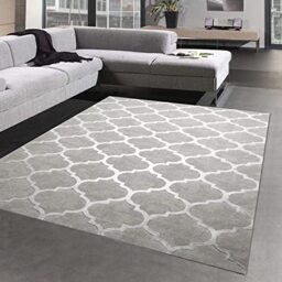 CARPETIA Moroccan Rug Hallway & Living Room Easy to Clean and Durable Grey Size 140 x 200 cm