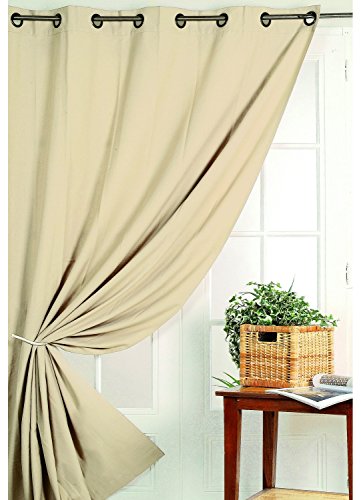 HomeMaison Blackout Curtain 100% Fireproof M1 No Lamp, Polyester, ecru, 180x140 cm