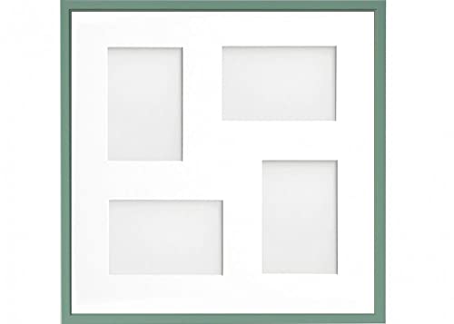 Frame Company Drayton Multi Aperture Photo Frame, Green, 40x40cm for 6x4 inch (x4 mix)