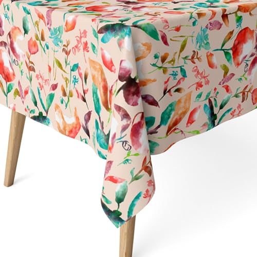 ECOMMERC3 - Stain Resistant Tablecloth for Rectangular Table Size 300 x 140 cm - Stain Resistant Extra Soft and Waterproof Tablecloth Red