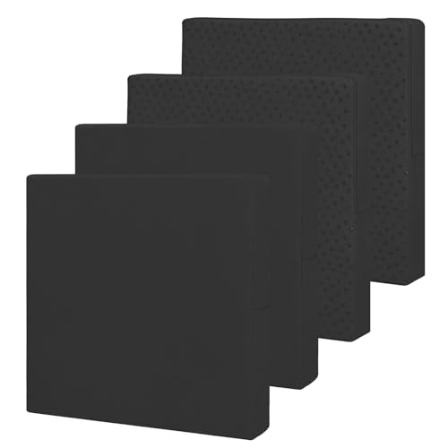 Easy-Going Waterproof Patio Cushion Covers ONLY Cover 22x22x4 inch 4 Pack Replacement Non-Slip Outdoor Seat Cushion Slipcover with Zipper. Black