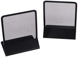 Relaxdays Bookend, Set of 2, Stands for Books, DVDs, Magazines etc., Book Support HxWxD: app. 16.5 x 13 x 10.5 cm, Black