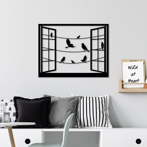 Stylish Black Decorative Metal Wall Accessory, 50 x 38 cm, 100% Metal (1.5 mm), Easy Wall Mounting, Perfect for Modern Home Decor