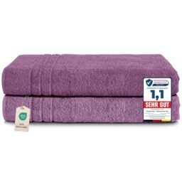 Komfortec Jumbo Bath Towels, 100% Cotton, Quick Dry, 80x200, Purple