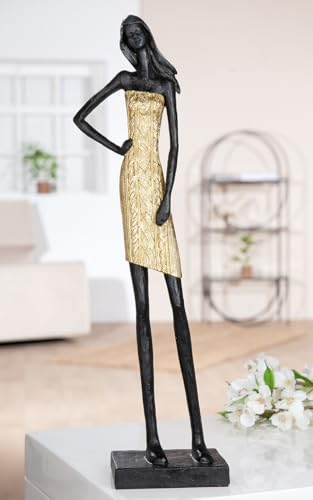 GILDE Decorative Figurine, Resin, Gold, H??he 44,5 cm