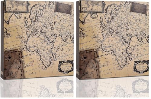 Arpan Photo Album Slip In Case Memo Photograph For 200 x 4 x 6 Inch / 10x15 cm Picture (Old Map) (Pack of 2)