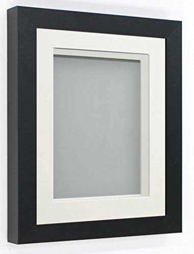 Frame Company Rickman Box 3D Photo Frame, Wood, Black with Off-White Mount, 9x7 for Image Size 8x6 inch