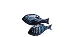 Poole Pottery Celestial Pair of Poole Fish - Contrasting & Contemporary - Hand Crafted English Earthenware Clay - Striking Statement Pieces - Office, Living Room, Dining Room Decoration - Gift Boxed
