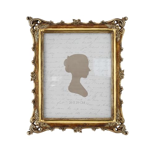 Sunlit Vintage Picture Frame 8x10 Inch, Luxury Antique Photo Frames with Glass Front, Photo Display, Tabletop Wall Hanging, Gift Ideas, Bronze Gold