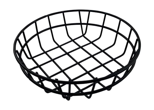 Beaumont Wire Bread Basket Round, Black, 203mm - Kitchen Food Basket for Fruit???, Snacks, Vegetable Storage