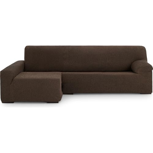 ECOMMERC3 Chaiselong - Universal and Versatile Long Left Arm Sofa Cover - Chaiselong Brown Protector Easy to Install for Back, Seat and Arms