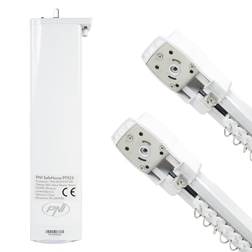 PNI Smart motor for curtains, SafeHome PT923 WiFi curtains, with included remote control, controlled with the Tuya Smart application, White