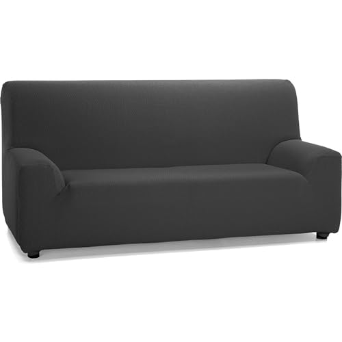 ECOMMERC3 - Elastic and Extra Soft Sofa Cover for 3 Seater Sofas from 170 to 215 cm - Adjustable Cover Anthracite 100% Made in Spain