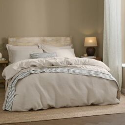 Yard Hebden Waffle Duvet Cover Set (Stone, Double)