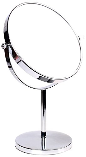 Himry KXD3108N-5x 5x Magnification, 8 Inch 360° Rotatable Chrome-Plated Make-Up & Shaving Mirror, Double-Sided: Normal & 5x Magnification, Silver