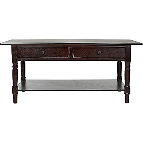 SAFAVIEH Contemporary Wooden Accent Table, in Dark Cherry, 55 X 106 X 46.99
