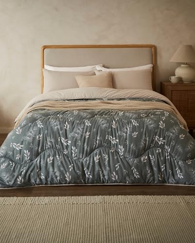 Night Lark Coverless Duvet and Pillowcase Set, Autumn Collection – Coverless Duvet Double 10.5 Tog with Advanced Smartfil® Fibre, Machine Washable, Hypoallergenic – Winter Sprigs, Double Bed Size