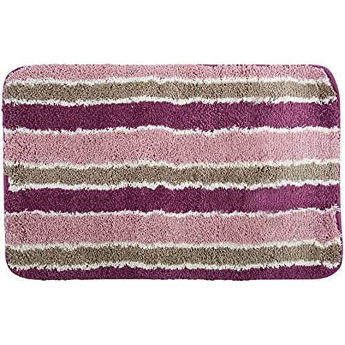 "MSV ""Quito Microfiber Bath Mat, Pink/Purple, 50 x 80 cm"