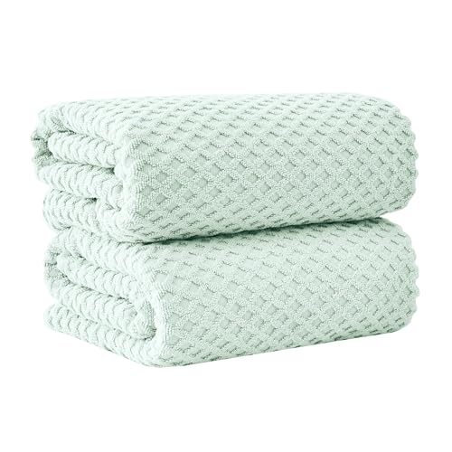 Great Bay Home Oversized Bath Sheets - 100% Cotton 2 Pack 68x35 Extra Large Towel - Absorbent, Durable, Quick-Dry Towels for Bathroom (Pastel Blue)