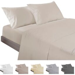 ECOMMERC3 Bed Set 160 4 Pieces Cotton-Polyester - Beige
