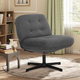 COLAMY Corduroy Swivel Accent Chair, 360° Rotating Lounge Chair with Upholstered Thick Cushion Seat, Modern Occasional Chair for Living Room, Bedroom, Reading Corner