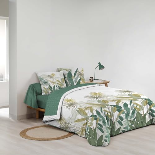 Douceur d'Intérieur, 6-Piece Bed Linen Set (240 x 220 cm) Otika Green, 100% Cotton