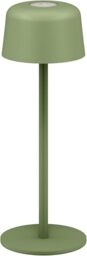 goobay Wireless LED Table Lamp 25 cm, 3 Brightness Levels, Touch Control, 150 lm, 3000 K, Warm White, Battery Life up to 12 Hours, IP44, Metal housing, incl. USB-C Charging Cable – Green, 77677