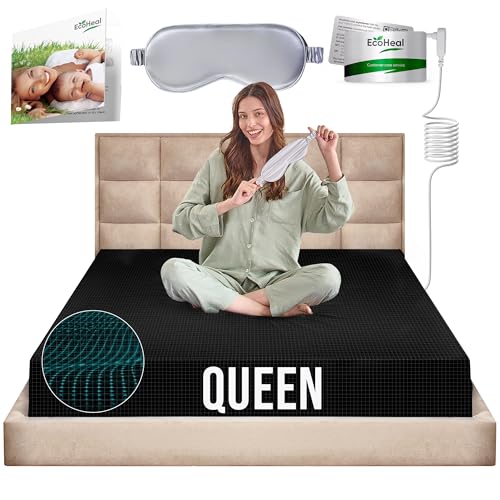Earth Grounding Sheets Queen Size with 12% Silver Fiber & 4% Silk & 84% Cotton - Black - Quality Certified Grounded Well Bed Sheet - Conductive Fitted Sheet for Better Sleep