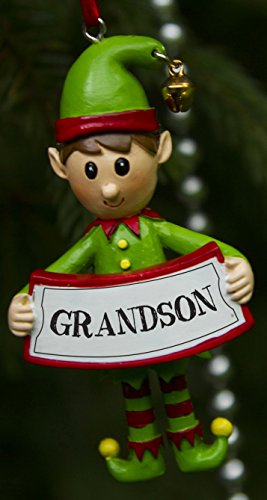 Boxer Gifts PERSONALISED ELF XMAS TREE DECORATION - GRANDSON