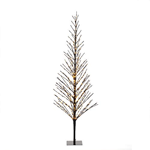 Konstsmide Christmas Tree LED Decoration Firefly Lights Tree, 2.1m/Outdoor or Indoor Use (IP44)/504 Amber White Diodes (252 Twinkling)/Brown Cable