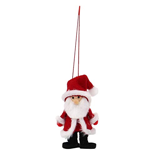 Dekohelden24 Textile Santa Claus Christmas Tree Holiday Decorations Set of 4 in Red/White Dimensions L/W/H: 4 x 4 x 8 cm
