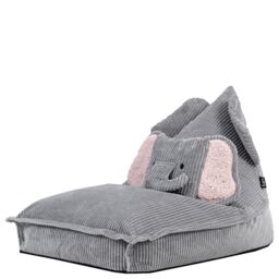 icon Ellie Elephant Kids Cord Bean Bag Chair with Filling Included, Grey