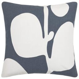 Voyage Maison Betel Feather Filled Cushion – 100% Cotton Abstract Leaf Appliqué Decorative Pillow (Bluebell - 50x50cm)
