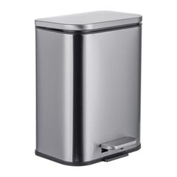 Relaxdays 5L Stainless Steel Foot Pedal Bin with Soft Close & Removable Inner Bucket, Silver (27x21x19 cm)