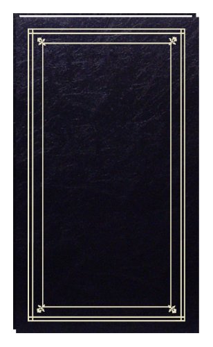 Pioneer Photo Albums 204-Pocket Post Bound Slim Line Leatherette Cover Photo Album for 4 by 6-Inch Prints, Black