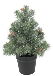 Artificial Mini Fir Tree with Cones in Jute 38 cm Decorative Small Christmas Tree Christmas Tree Art Artificial Tree Decorative Tree Conifers X'Mas Small Christmas Decoration Advent Decoration