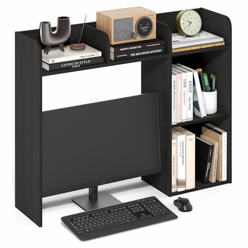 Furinno CLASSIC Desk Shelf, 5-Shelf Desktop Hutch, Book Shelf, Desk Organzier, for Office Supplies, Office Desk Accessories, Espresso