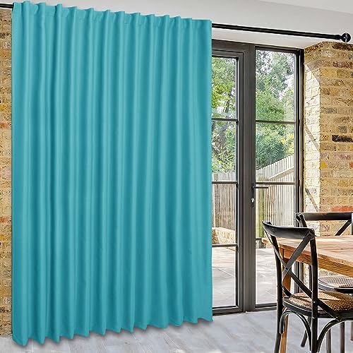 DWCN Patio Sliding Door Curtain, Extra Wide, for Glass Door, as Space Divider, Blackout, Thermal Curtain, Panel with Loop on the Back and Pole Pocket, for Bedroom, approx. 255 x 215 cm