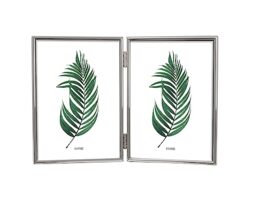 Inov8 Framing Tarnish Resistant Silver Plated Picture Frame - Thin Edge Double Frame Design for Two Photos 7x5 Inch (18x12cm)