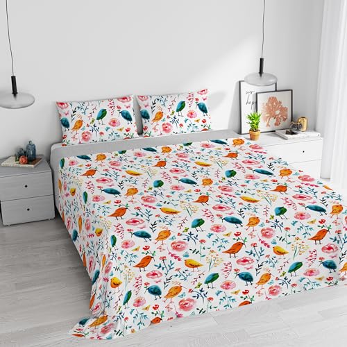 Italian Bed Linen Watercolor Duvet Cover Set Cotton 09 Double
