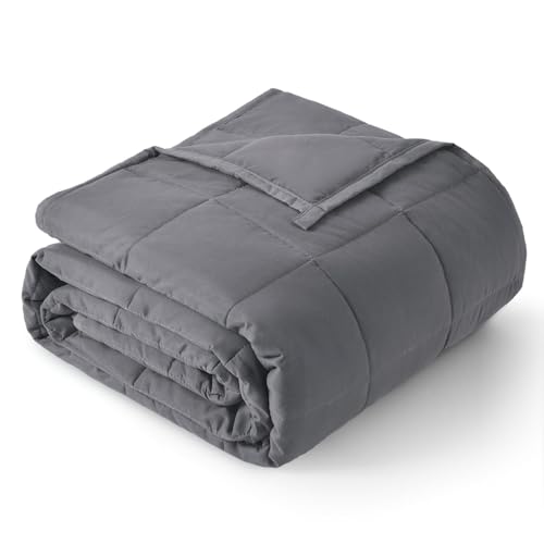 "Topblan Weighted Blanket for Adults 12lbs, Breathable Cooling Weighted Blanket, High Breathability Heavy Blanket, Soft Material with Glass Beads for All Season, Sofa Bed, 60""x80"" Queen Size,Dark Grey"