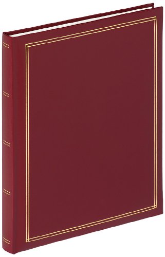 walther Design Photo Album Red self-Adhesive Album self-Adhesive Album Imitation Leather with Embossing, Monza SK-124-R