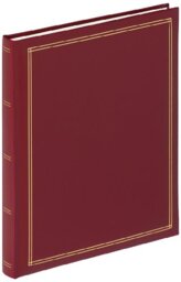 walther Design Photo Album Red self-Adhesive Album self-Adhesive Album Imitation Leather with Embossing, Monza SK-124-R