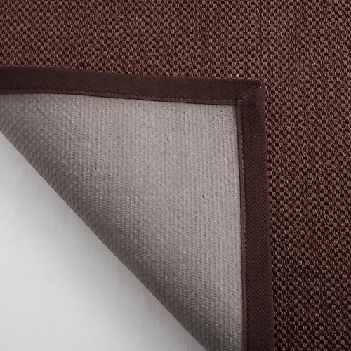 Safavieh Natural Fiber Rug for Living Room, Dining Room, Bedroom - Natural Fiber Collection, Short Pile, in Dark Brown, 61 x 91 cm