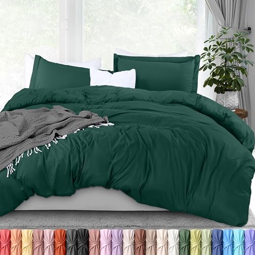 Utopia Bedding Duvet Cover Queen Size Set - 1 Duvet Cover with 2 Pillow Shams - 3 Pieces Comforter Cover with Zipper Closure - Ultra Soft Brushed Microfiber, 90 X 90 Inches (Queen, Emerald)