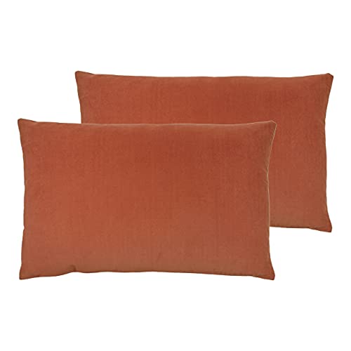 furn. Contra Polyester Filled Cushions (Twin Pack), Polyester, Linen, Brick