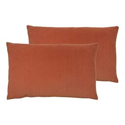 furn. Contra Polyester Filled Cushions (Twin Pack), Polyester, Linen, Brick