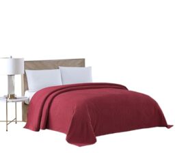 Beatrice Home Fashions Chenille Bedspread, Cotton, Burgundy, Full