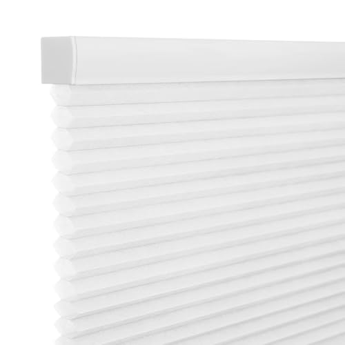 "Changshade Blackout Cordless Cellular Shades for Windows,Honeycomb Blinds with Thermal Insulation,UV Protection,Child Safe,Privacy Light Control,Easy to Install,20"" w x 50"" h,White"