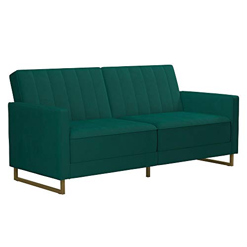 Novogratz Skylar Sofabed Velvet Green, 86x196x84cm (DxWxH)
